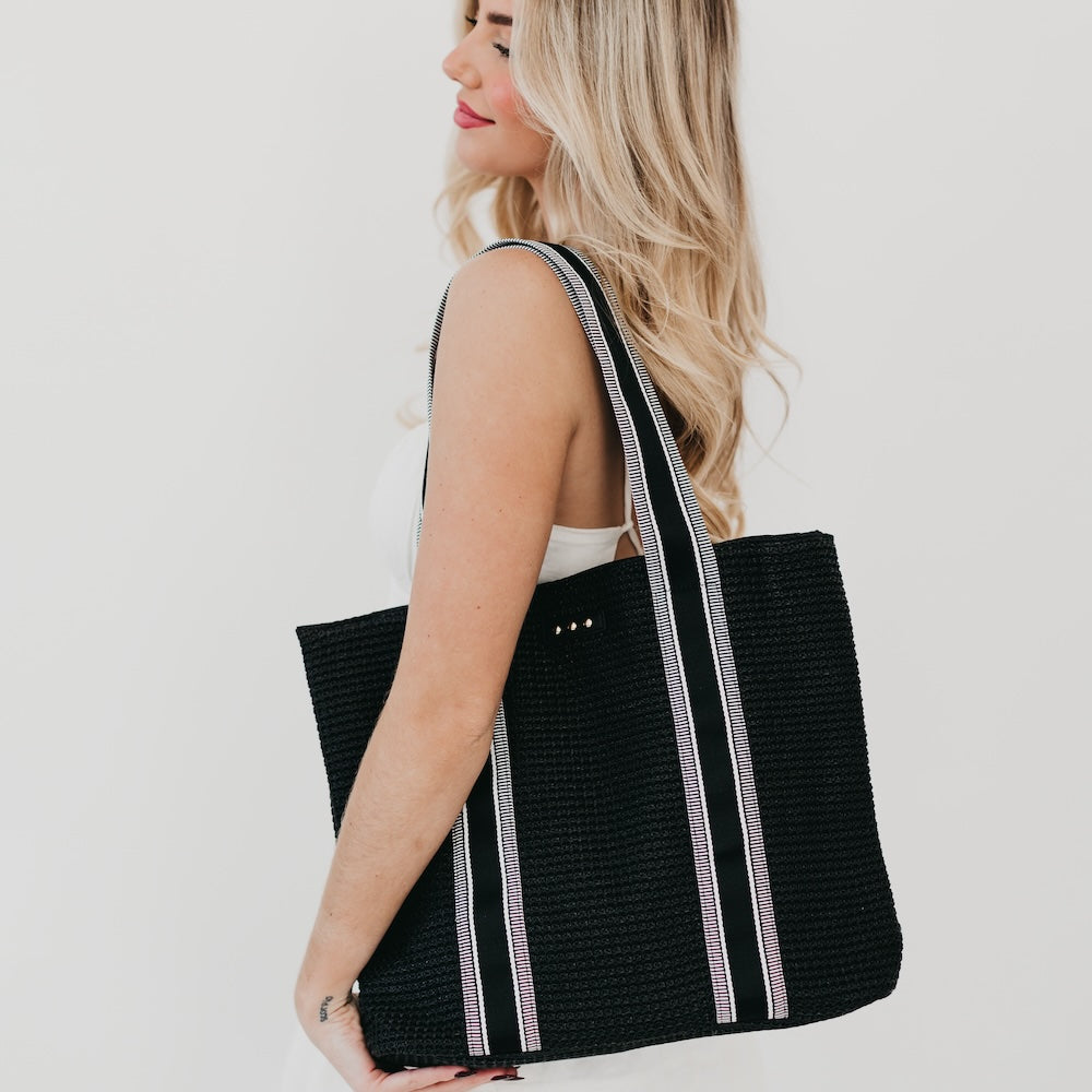 Ruby Raffia Tote Bag