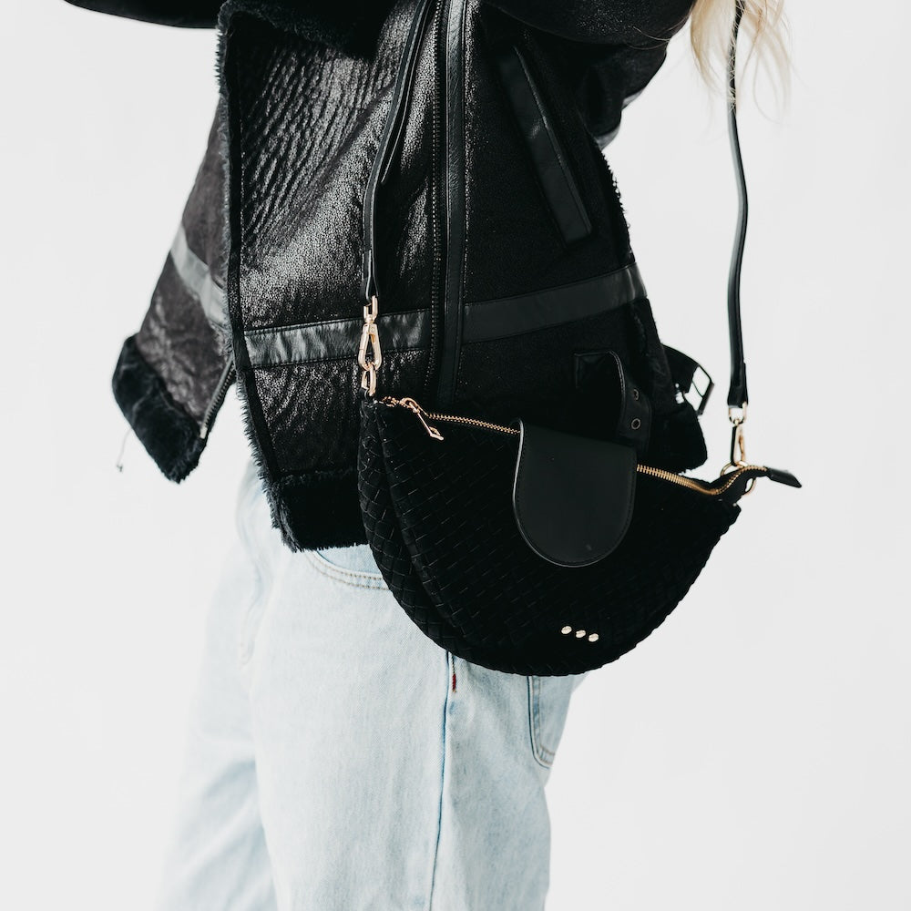 Selena Suede Flap Crossbody