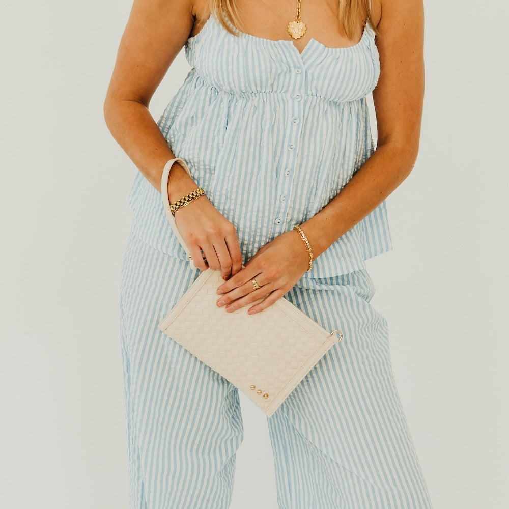 Veda Woven Crossbody and Clutch Bag
