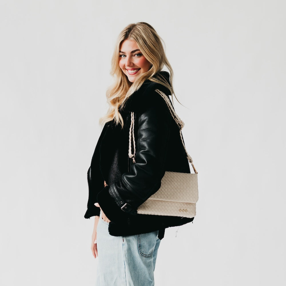 Wrenlee Woven Flap Crossbody